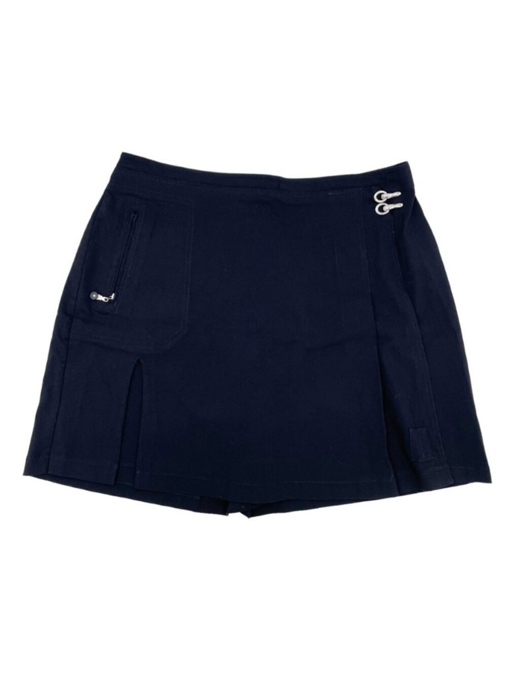Jamie Sadock Wrap Front Pleated Golf Skort Size 14 Skirt with Shorts Black